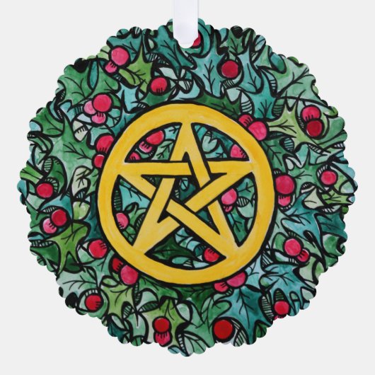 Carte Décorative Pagan Yule Pentagram (Recto)