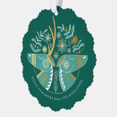 Carte Décorative Paire de rennes verts Scandi Noël (Gauche)