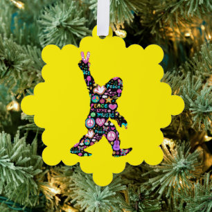 Carte Décorative Paix Amour Bigfoot Hippie Drôle Amateur de Bigfoot