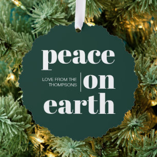 Carte Décorative Paix personnalisée sur Terre Noël Minimaliste