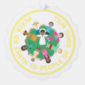 Carte Décorative Paix sur Terre Jésus & enfants (Recto)