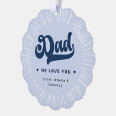 Carte Décorative Papa nous t'aimons coeur photo fête des pères bleu (Gauche)