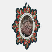 Carte Décorative Papier de Noël avec Baies Rouges et Verdure Vert F (Droite)
