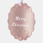 Carte Décorative Parties scintillant de Noël rose Gold Blush (Gauche)