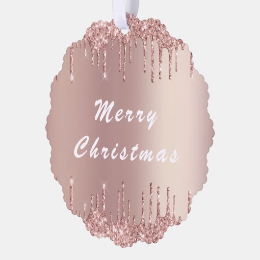 Carte Décorative Parties scintillant de Noël rose Gold Blush (Gauche)