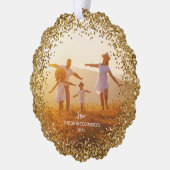 Carte Décorative Parties scintillant Edge Family Photo Joyeux Noël (Gauche)