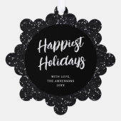 Carte Décorative Parties scintillant noire moderne élégant Photo No (Verso)