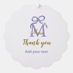Carte Décorative Parties scintillant violet arc ajouter nom lettre