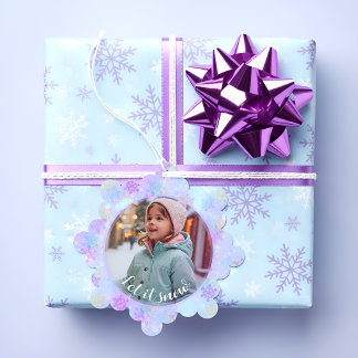 Carte Décorative Pastel Snowflake Laissez-le neiger Photo personnal