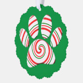 Carte Décorative Paw Chien Pâte Peppermenthe En Rouge Vert Blanc (Gauche)