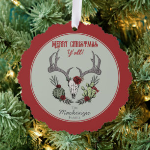 Carte Décorative Pays Ouest Joyeux Noël Y'All Holiday