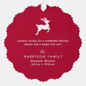 Carte Décorative Peace Love Joy Noël Rouge (Verso)