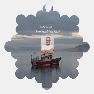 Carte Décorative Pêcheur de bateau de pêche Memorial Keepsaké