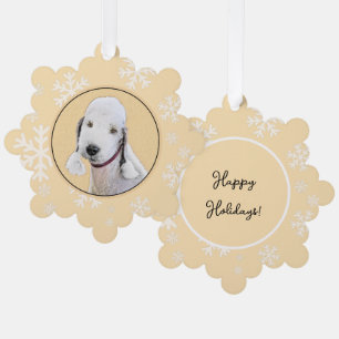Carte Décorative Peinture de Bedlington Terrier - Art canin origina