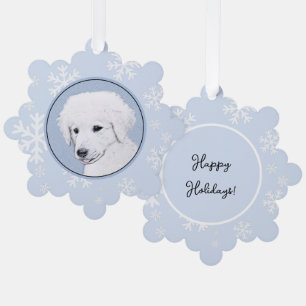 Carte Décorative Peinture de Kuvasz - Art de chien original mignon