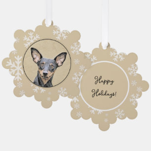 Carte Décorative Peinture de Pinscher Nain, Art Original de Chien M