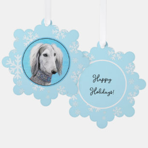 Carte Décorative Peinture de Saluki (argenté) - Jolie illustration 