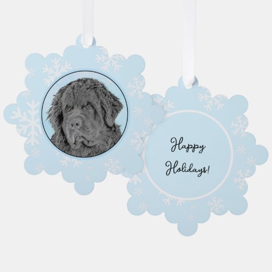 Carte Décorative Peinture de Terre-Neuve - Cute Original Chien Art (Recto/Verso)