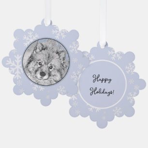 Carte Décorative Peinture Keeshond Beth - Joli art original chien