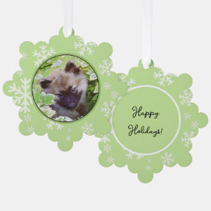 Carte Décorative Peinture originale d'un chiot Keeshond dans le jar