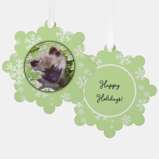 Carte Décorative Peinture originale d'un chiot Keeshond dans le jar (Recto/Verso)