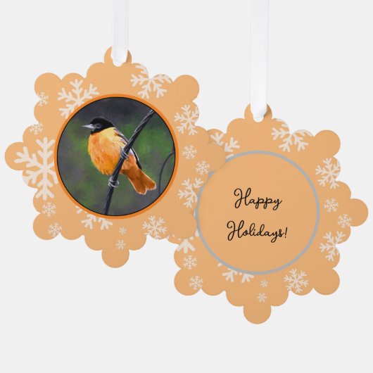 Carte Décorative Peinture Oriole - Art Oiseau Original (Recto/Verso)