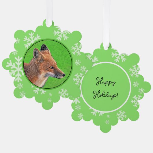 Carte Décorative Peinture Red Fox - Art original de la faune (Recto/Verso)