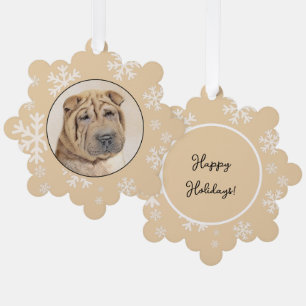 Carte Décorative Peinture Shar Pei - Art Original de Chien Mignon