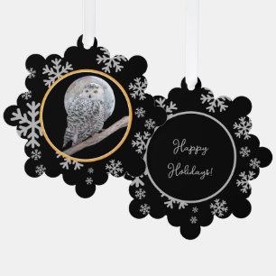 Carte Décorative Peinture sur la Chouette neigeuse et la Lune - Art