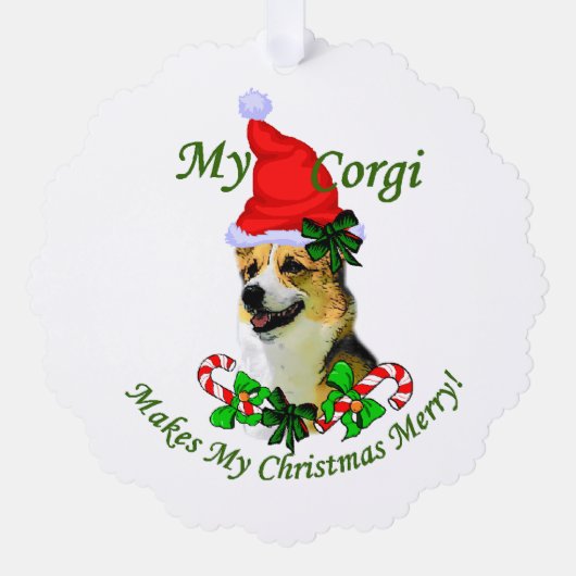 Carte Décorative Pembroke Welsh Corgi Noël (Recto)