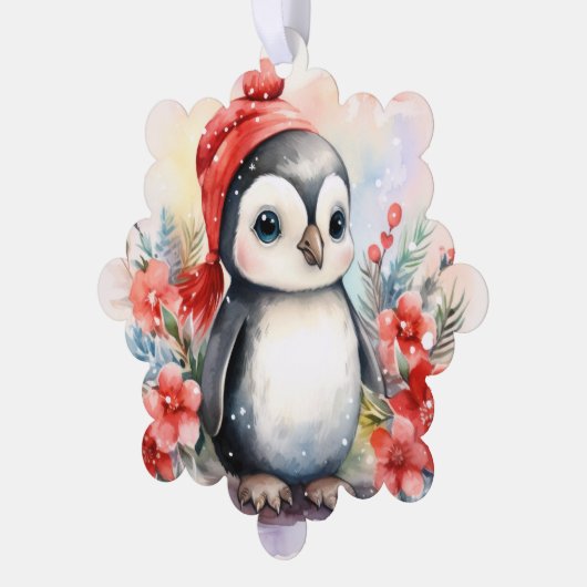 Carte Décorative Penguin Ajouter des noms joli Noël (Gauche)