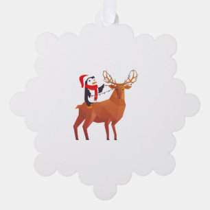 Carte Décorative Penguin de Noël et Elk