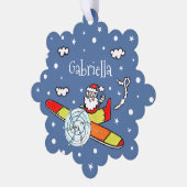 Carte Décorative Père personnalisé Noël Père Noël Père Noël Avion (Gauche)