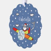Carte Décorative Père personnalisé Noël Père Noël Père Noël Avion (Gauche)