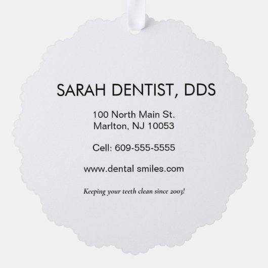 Carte Décorative Personalized Gingerbread Dentist Christmas Card (Verso)