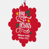 Carte Décorative Personalized JOY IN JESUS Christian Christmas RED (Gauche)