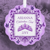 Carte Décorative Personalized Lilac Purple Tiara & Butterflies