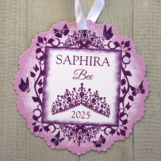 Carte Décorative Personalized Lilac Purple Tiara & Butterflies