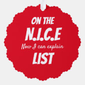 Carte Décorative Personalized Paper Christmas Ornament (Verso)