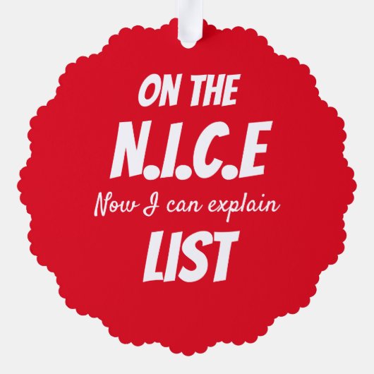 Carte Décorative Personalized Paper Christmas Ornament  (Verso)