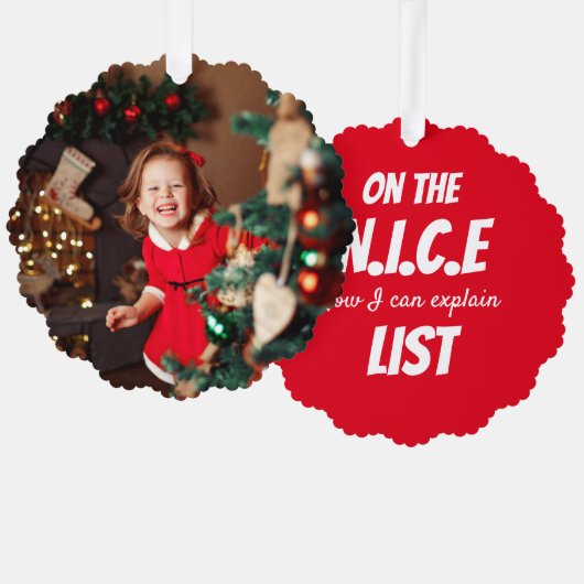 Carte Décorative Personalized Paper Christmas Ornament (Recto/Verso)