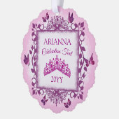 Carte Décorative Personalized Violet Tiara & Butterflies Keepsake (Gauche)