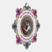 Carte Décorative Personnalisé Christmas Star Modern Grey Photo Grey (Droite)