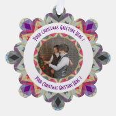 Carte Décorative Personnalisé Christmas Star Modern Grey Photo Grey (Recto)