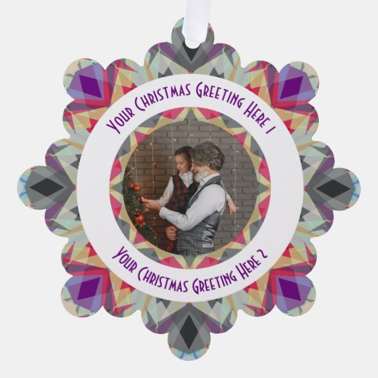 Carte Décorative Personnalisé Christmas Star Modern Grey Photo Grey (Recto)