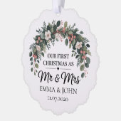 Carte Décorative Personnalisé Notre Premier Noël En Tant Que M. & M (Gauche)