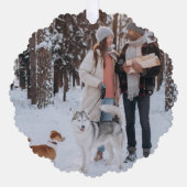 Carte Décorative Petit Noël Forêt Scandinave Photo verte (Recto)