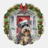 Carte Décorative Petit Schnauzer Chien avant Noël (Recto)