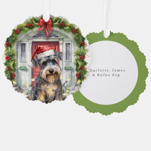 Carte Décorative Petit Schnauzer Chien avant Noël (Recto/Verso)