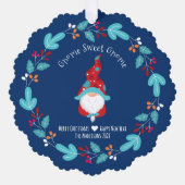 Carte Décorative Photo Bleu Gnome Sweet Gnome Elf Fleur Wreath (Recto)